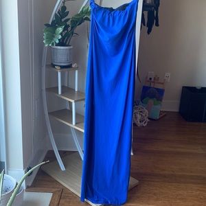 Blue Maxi Dress with Slit